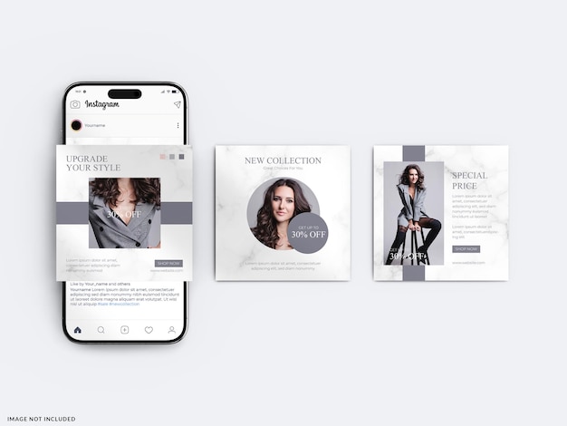 Szablon mockup postów w mediach społecznościowych