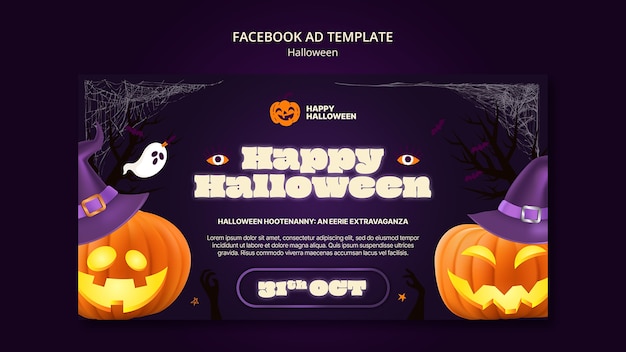 PSD szablon na facebook z okazji halloween