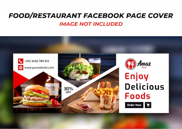 PSD szablon okładki strony jedzenie restauracja facebook