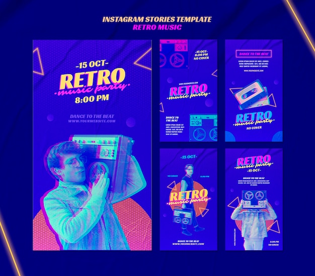 Szablon Opowiadań Na Instagramie Z Muzyką Retro