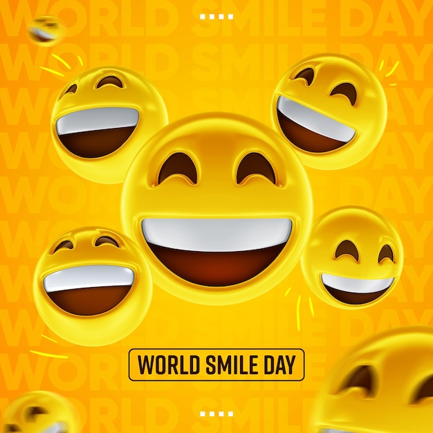PSD szablon paszy światowego dnia uśmiechu