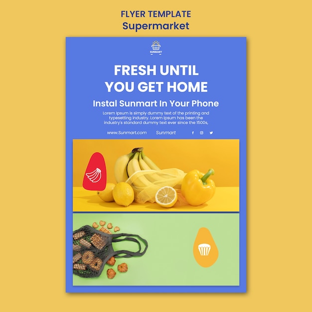 Szablon Pionowej Ulotki Biznesowej W Supermarkecie