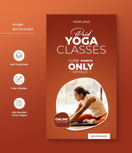 PSD szablon plakatów do lekcji medytacji jogi