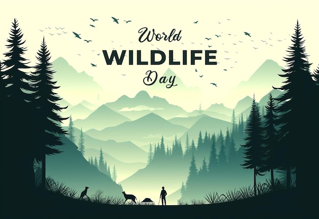 PSD szablon plakatów na światowy dzień dzikiej przyrody