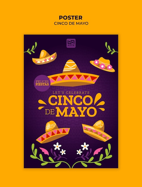 Szablon plakatów na święto Cinco de Mayo