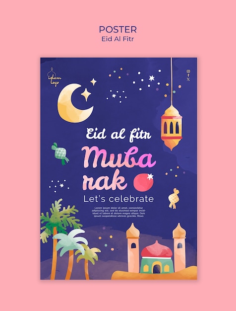 Szablon Plakatów Na święto Eid Al Fitr