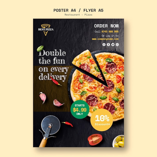 Szablon plakatu dla pizzerii