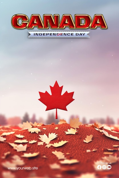 PSD szablon plakatu dzień niepodległości kanady