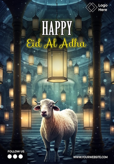 Szablon Plakatu Happy Eid Al Adha Edytowalny