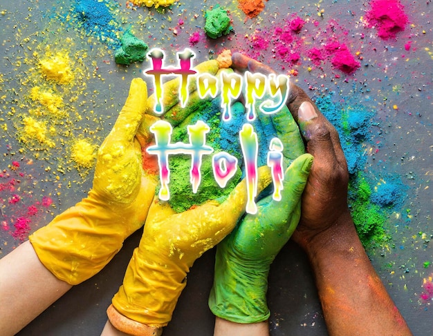 Szablon Plakatu Happy Holi Z Kolorowym Tłem