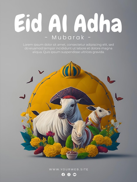 PSD szablon plakatu powitalnego eid al adha