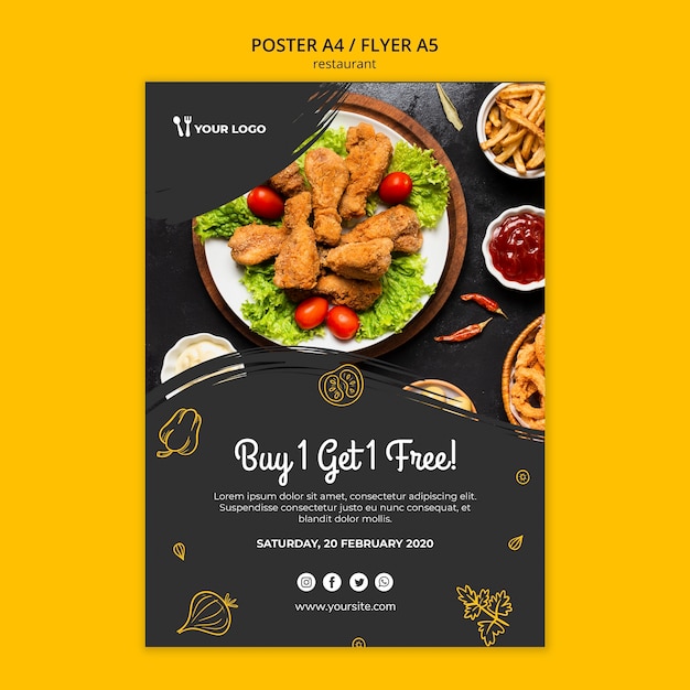 Szablon plakatu restauracji