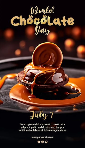 PSD szablon plakatu światowego dnia czekolady