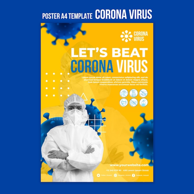 Szablon plakatu walki covid19
