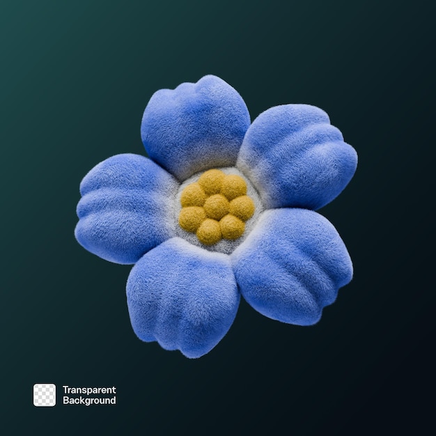 szablon PNG z ilustracją kwiatową 3D