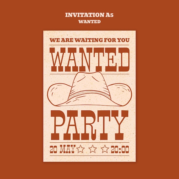 Szablon posteru "Wanted Western"