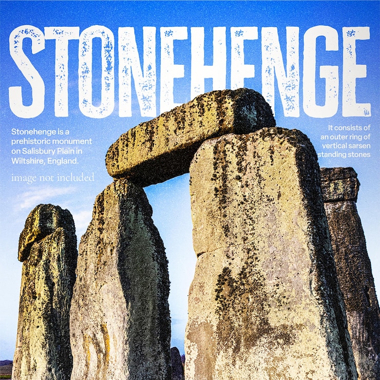 PSD szablon postów na instagramie psd stonehenge