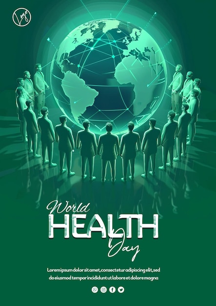 Szablon postów w mediach społecznościowych na Światowy Dzień Zdrowia