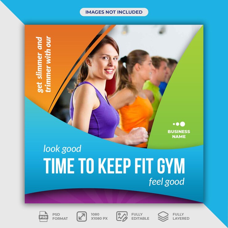 Szablon postu fitness dla mediów społecznościowych