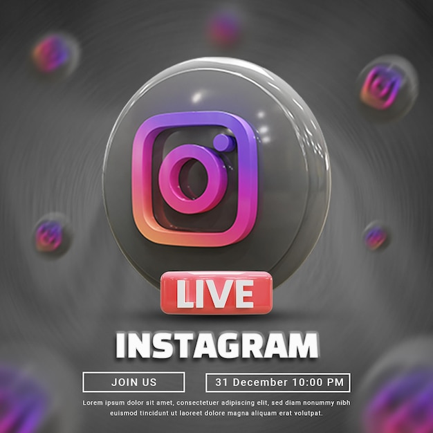 Szablon postu promocyjnego w mediach społecznościowych na żywo na Instagramie lub post reklamowy w mediach społecznościowych na Instagramie
