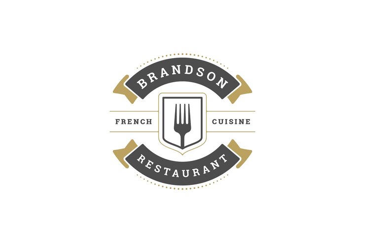 PSD szablon projektowania logo klasy vintage w branży restauracyjnej