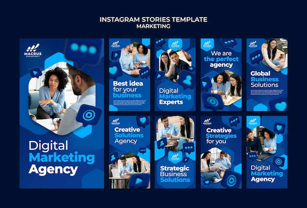 Szablon projektu gradientów marketingowych na instagramie