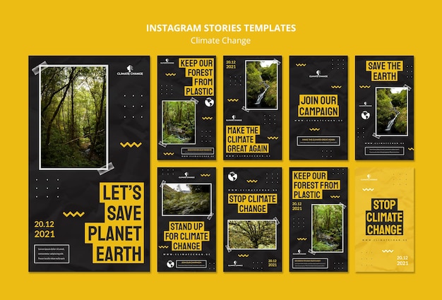 Szablon projektu historii zmian klimatycznych na Instagramie