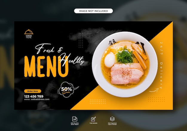 Szablon Projektu Menu żywności I Banera Internetowego Restauracji