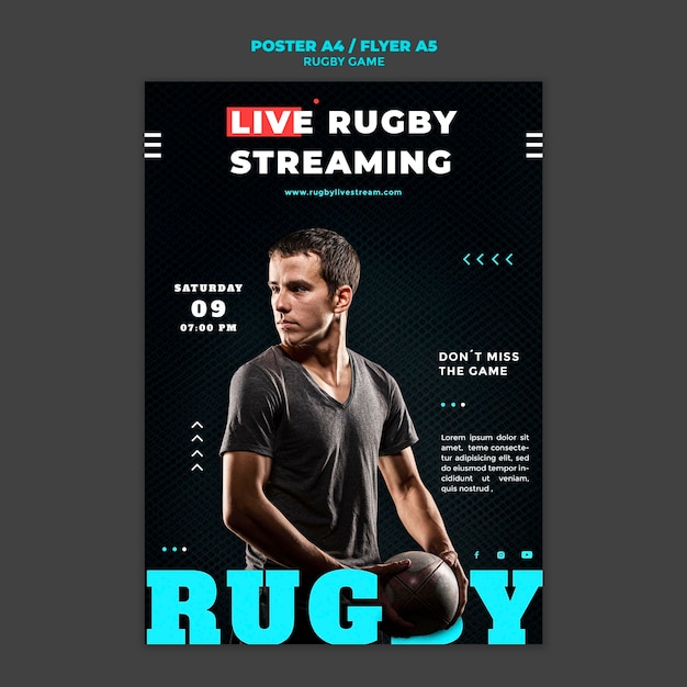 Szablon Projektu Plakatu Gry Rugby