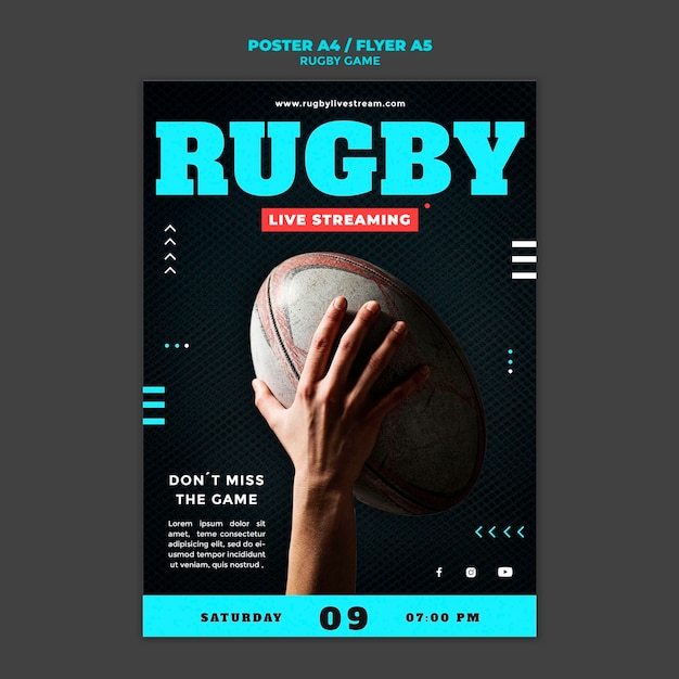 Szablon projektu plakatu gry rugby