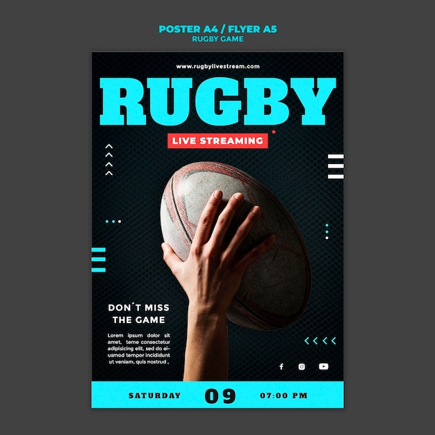 Szablon Projektu Plakatu Gry Rugby