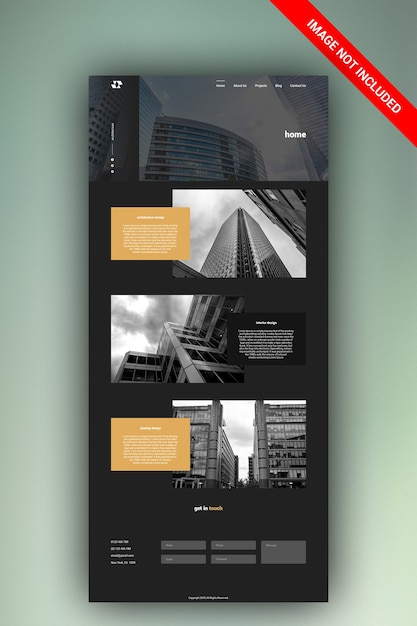 Szablon projektu strony internetowej architektury