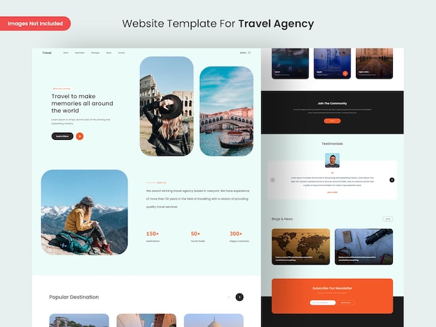 PSD szablon projektu strony internetowej biura podróży
