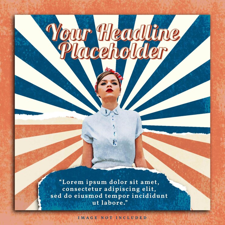 PSD szablon projektu ulotki w stylu retro vintage