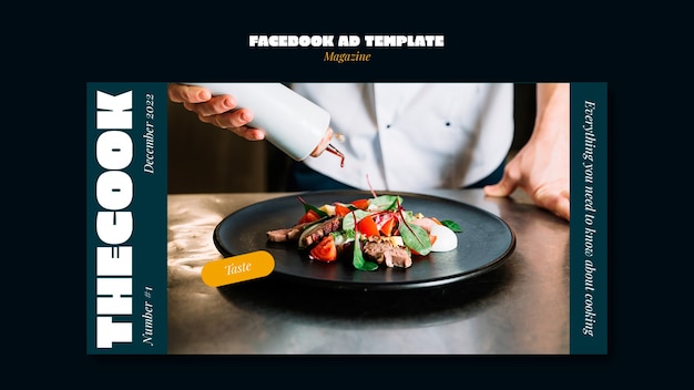 PSD szablon promocji kuchni i gotowania w mediach społecznościowych