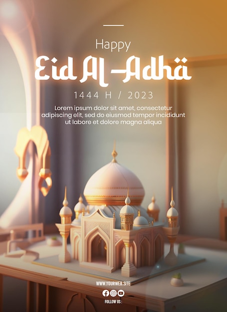 Szablon Psd Happy Eid Al Adha Post W Mediach Społecznościowych Feed Flyer Amp Banner Lub Plakat