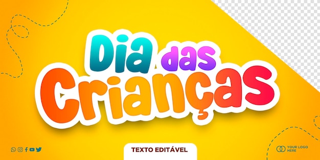 PSD szablon psd media społecznościowe broszura marketingowa z okazji dnia dziecka dia das criancas w brazylii