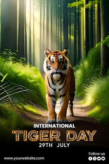PSD szablon psd międzynarodowy dzień tygrysa 2
