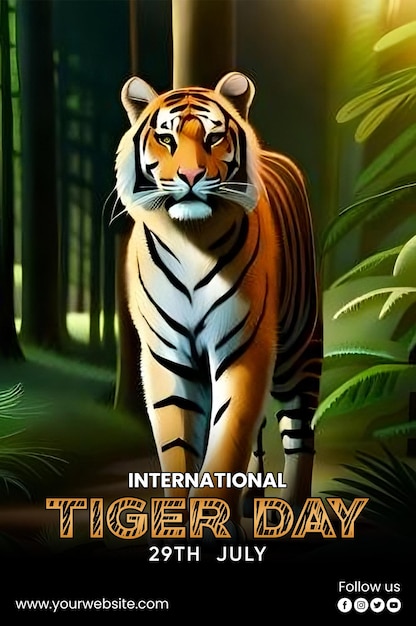 PSD szablon psd międzynarodowy dzień tygrysa 3