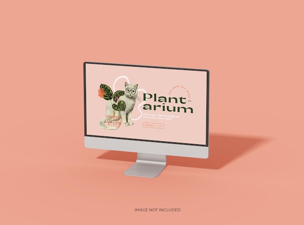 szablon pulpitu iMac z dostosowywanym projektem dla UIUX Product Showcase 3D Render