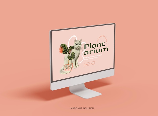 Szablon pulpitu iMac z możliwością dostosowania projektu do renderowania 3D prezentacji produktu UIUX