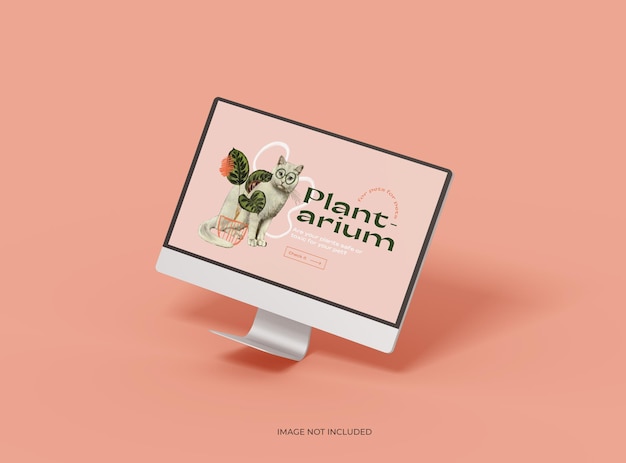 Szablon pulpitu iMac z możliwością dostosowania projektu do renderowania 3D prezentacji produktu UIUX