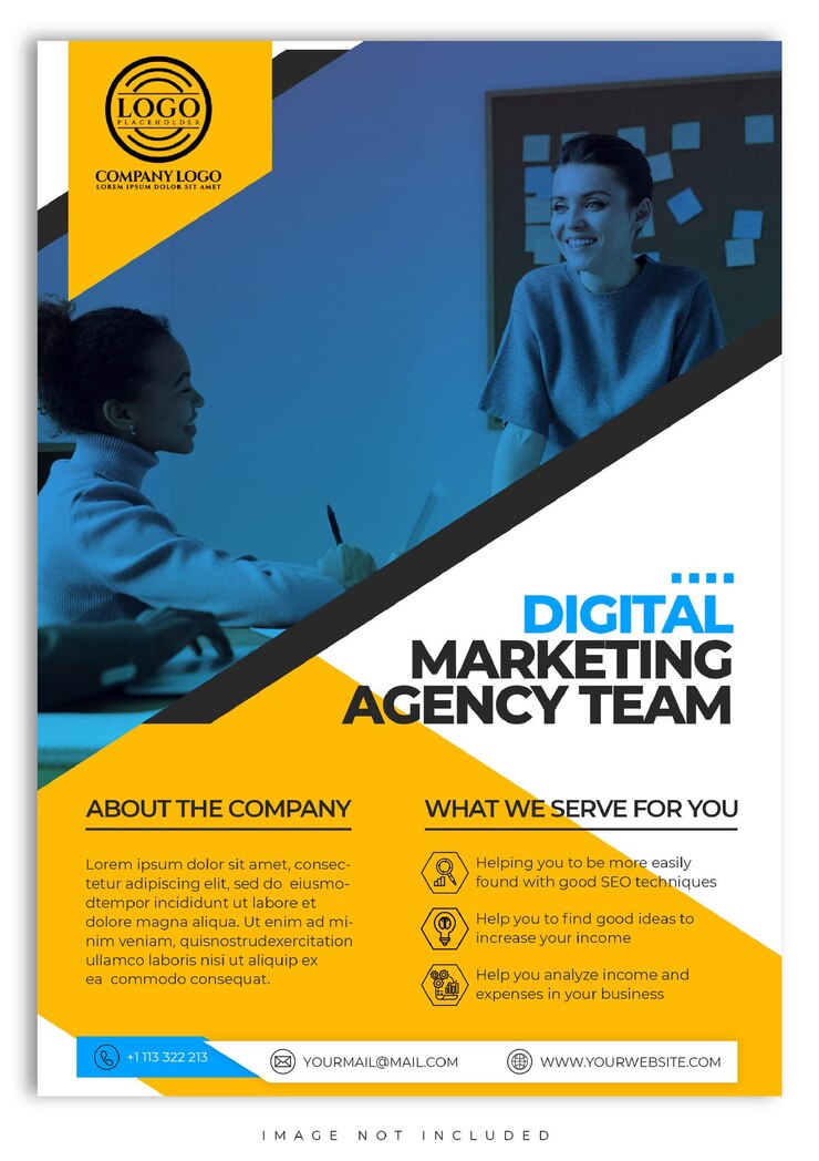 PSD szablon reklamowy agencji marketingu cyfrowego
