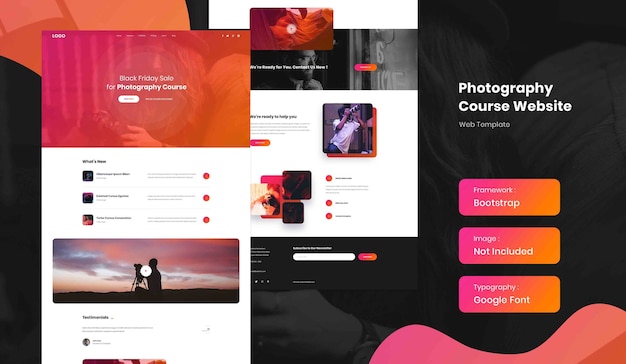 Szablon Strony Docelowej Kursu Fotografii Online