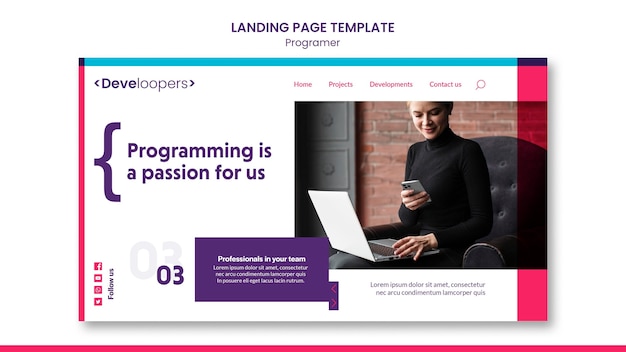 Szablon Strony Docelowej Reklamy Programisty
