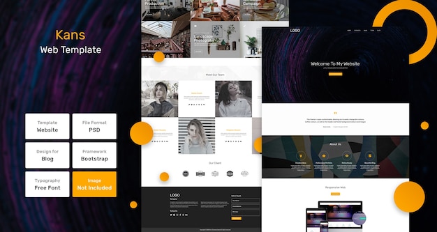 PSD szablon strony internetowej portfolio kans