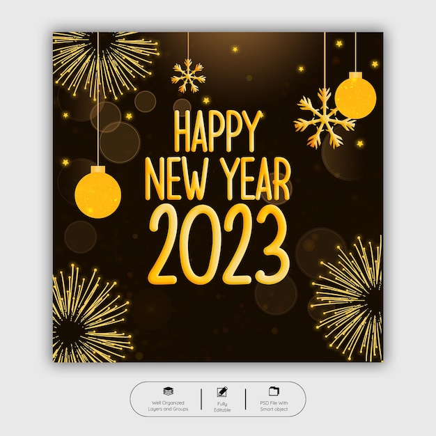 Szablon tła szczęśliwego nowego roku 2023