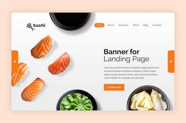 PSD szablon transparent bohater sushi