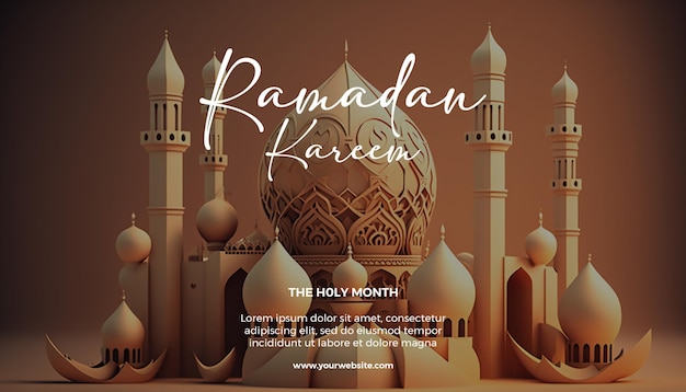 Szablon Transparent Ramadan Z Islamskim Tłem Renderowania 3d