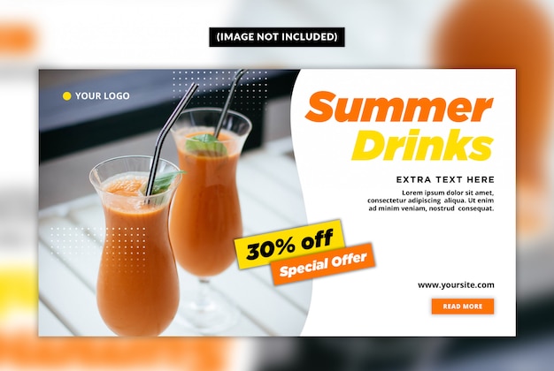 PSD szablon transparent web drink lato